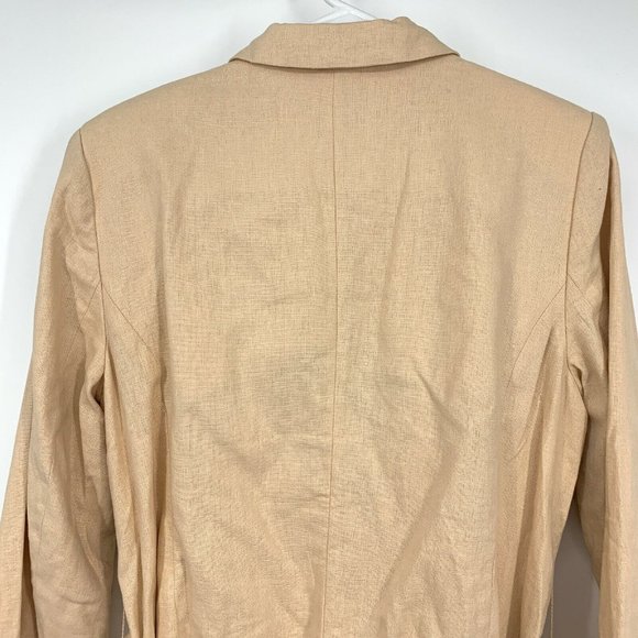 Free People Blazer Linen Blush Pink Flared Sleeve Tie Waist - Picture 11 of 12